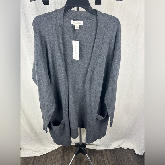Treasure & Bond Gray Open Front Cotton Blend Cardigan Size Large (12-14) NWT - Picture 6 of 17